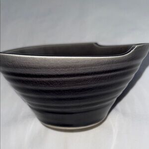 Elegant Black & Gray Noodle Bowl Pottery